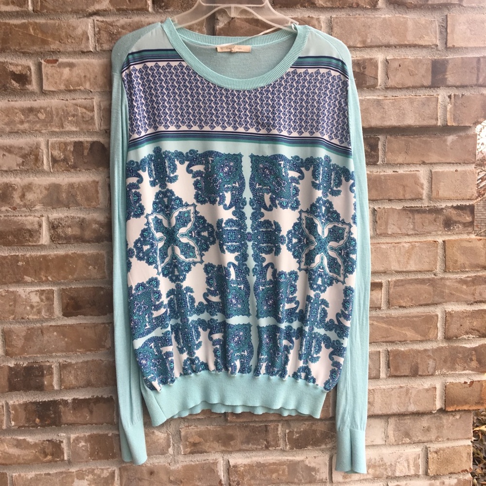 XL 41Hawthorn mixed material top (Stitch Fix)